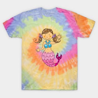 cute mermaid princess girl (brown hair) T-Shirt